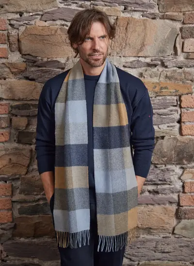 Long Lambswool Fringed Scarf